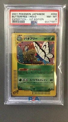 2001 Pokemon Japanese Expedition 098 Butterfree-holo 1st Edition PSA 8