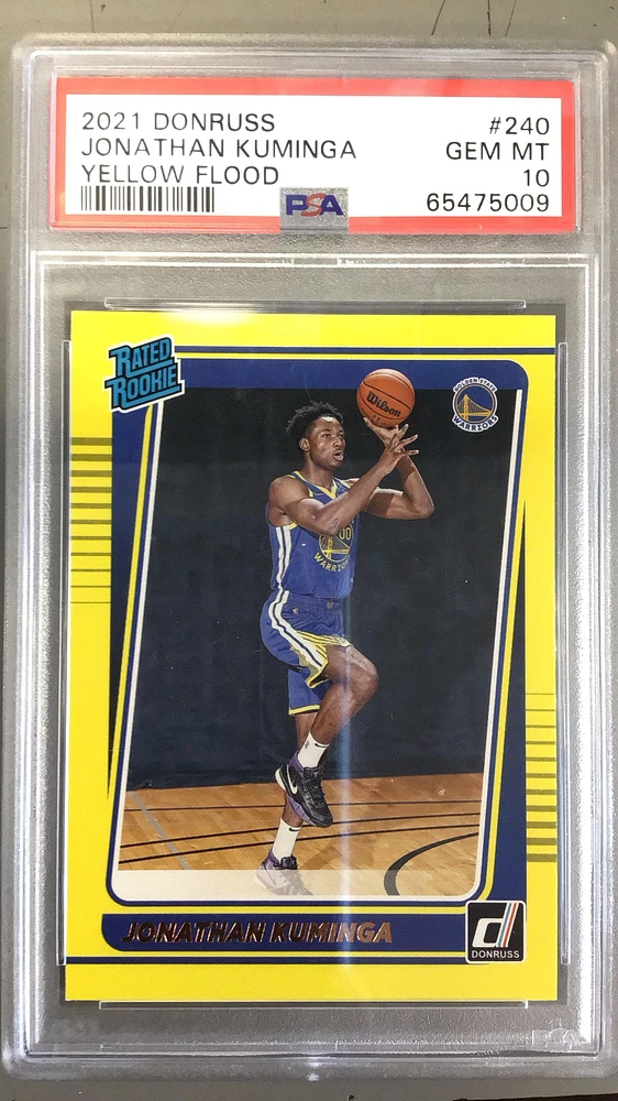 2021 Panini Donruss 240 Jonathan Kuminga Yellow Flood PSA 10