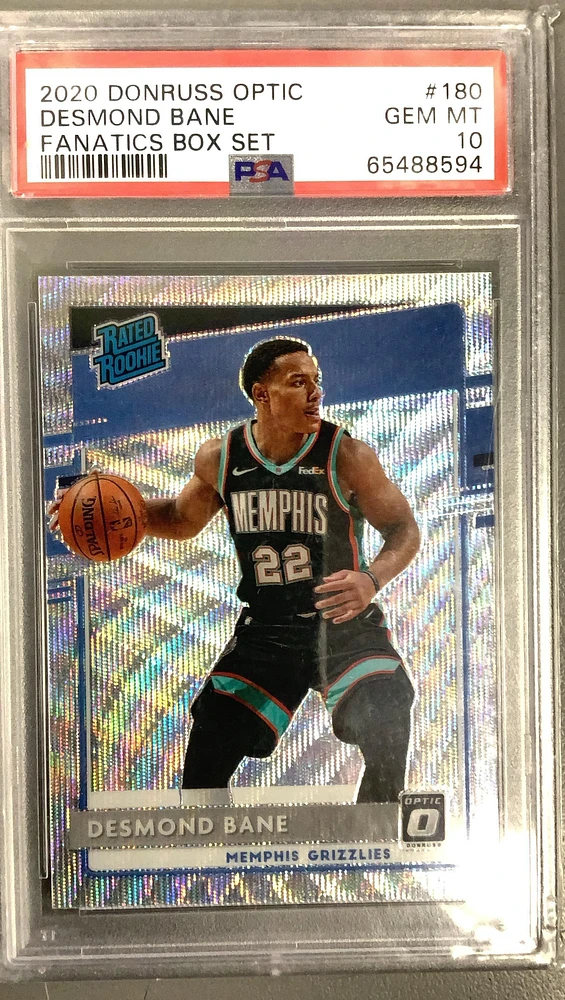2020 Panini Donruss Optic 180 Desmond Bane Fanatics Box Set PSA 10