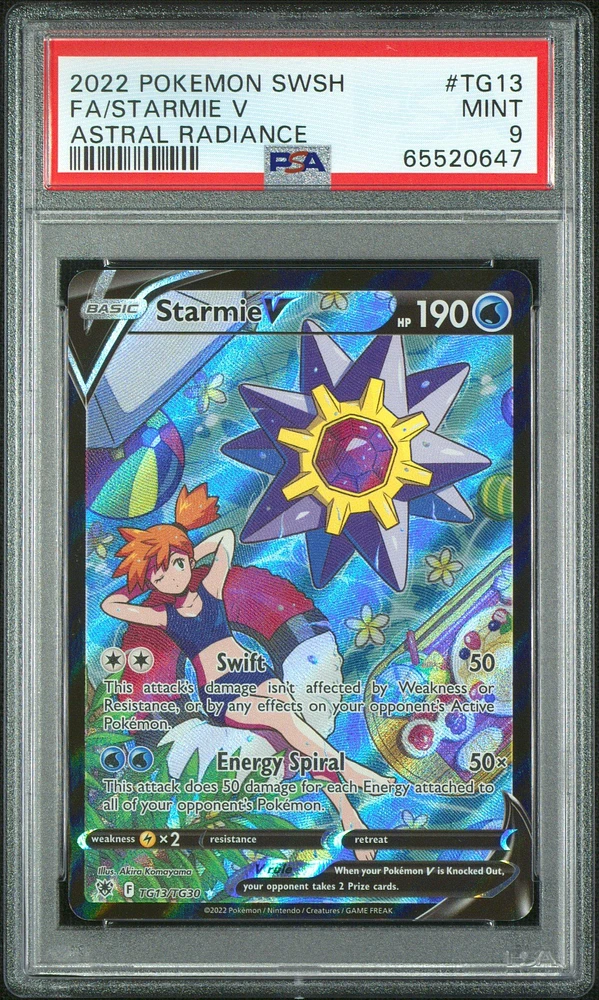 2022 Pokemon Sword & Shield Astral Radiance Tg13 Fa/starmie V PSA
