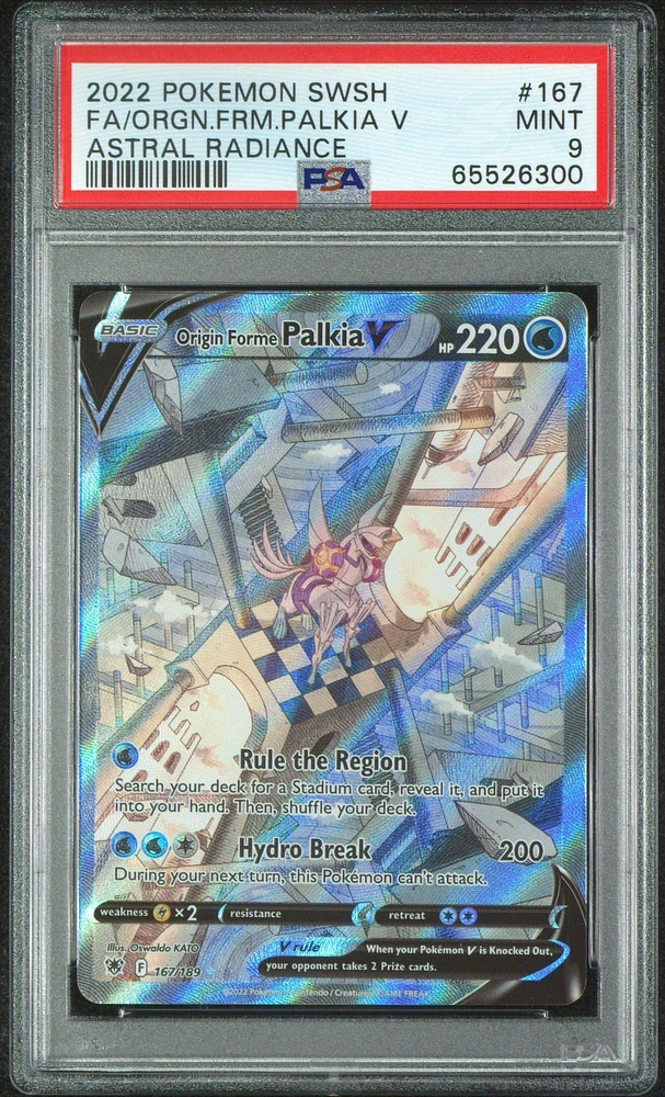 2022 Pokemon Sword & Shield Astral Radiance 167 Fa/orgn.frm.palkia V PSA