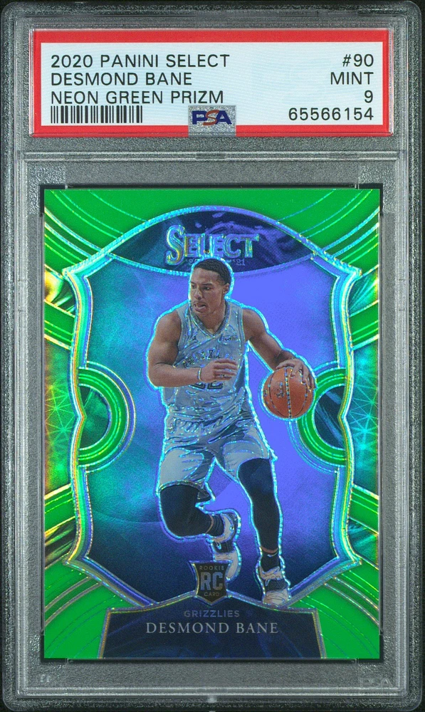 2020 Panini Select 90 Desmond Bane Neon Green Prizm PSA 9