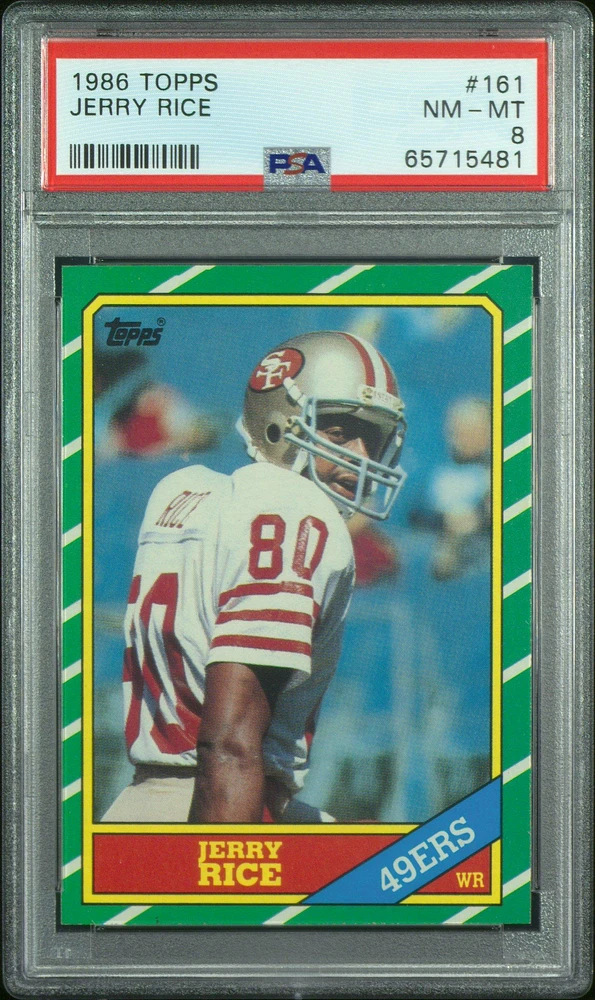 1986 Topps 161 Jerry Rice PSA 8