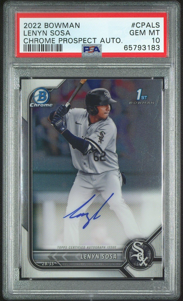 2022 Bowman Chrome Prospect Autographs Cpals Lenyn Sosa PSA 10