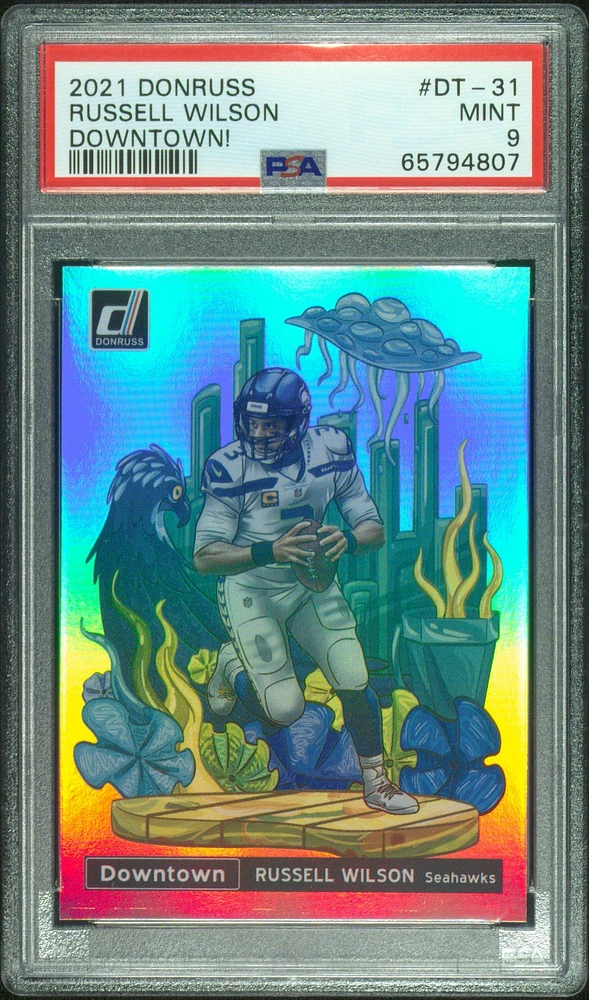 2021 Panini Donruss Downtown Dt-31 Russell Wilson PSA 9