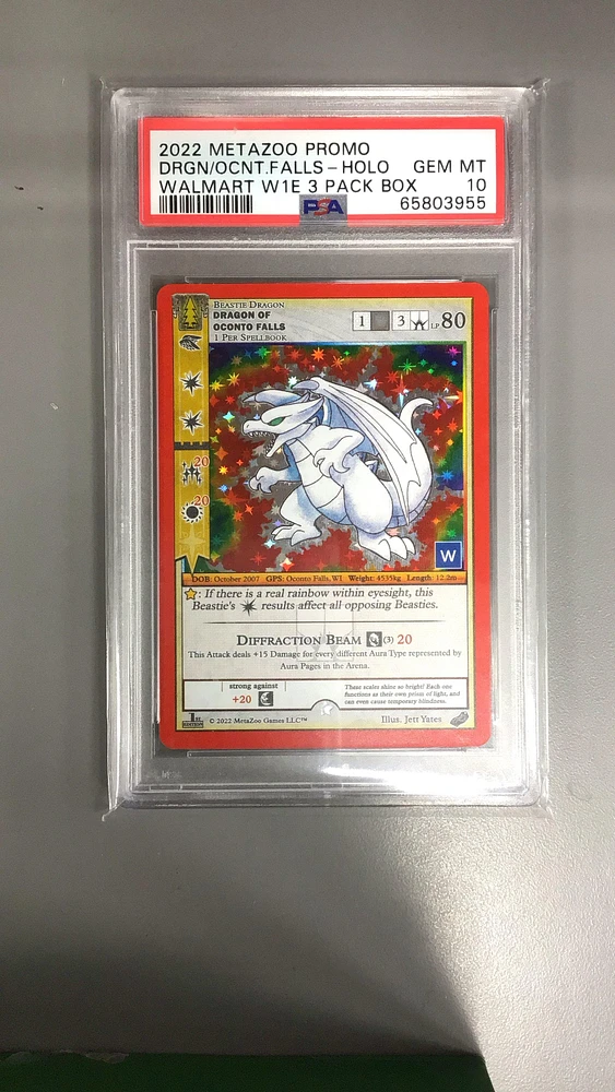 2022 Metazoo Promo Dragon Of Oconto Falls-holo Walmart Wilderness 1st Edition 3 Pack Box PSA 10