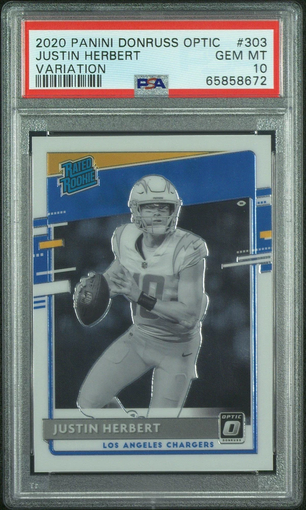 2020 Panini Donruss Optic 303 Justin Herbert Variation PSA