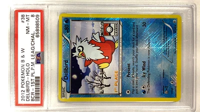 2012 Pokemon Black & White Boundaries Crossed 38 Delibird PSA 8