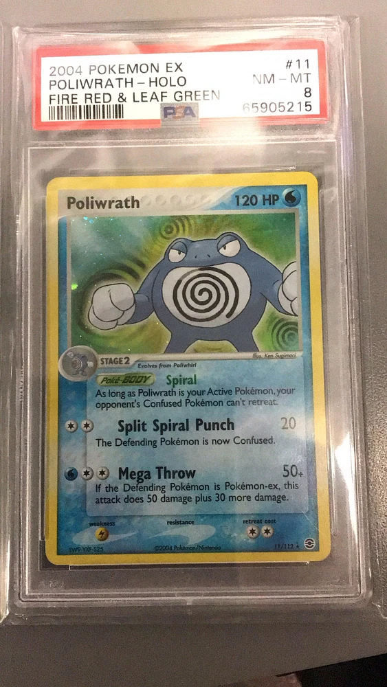 2004 Pokemon Ex Fire Red & Leaf Green 11 Poliwrath-holo PSA 8