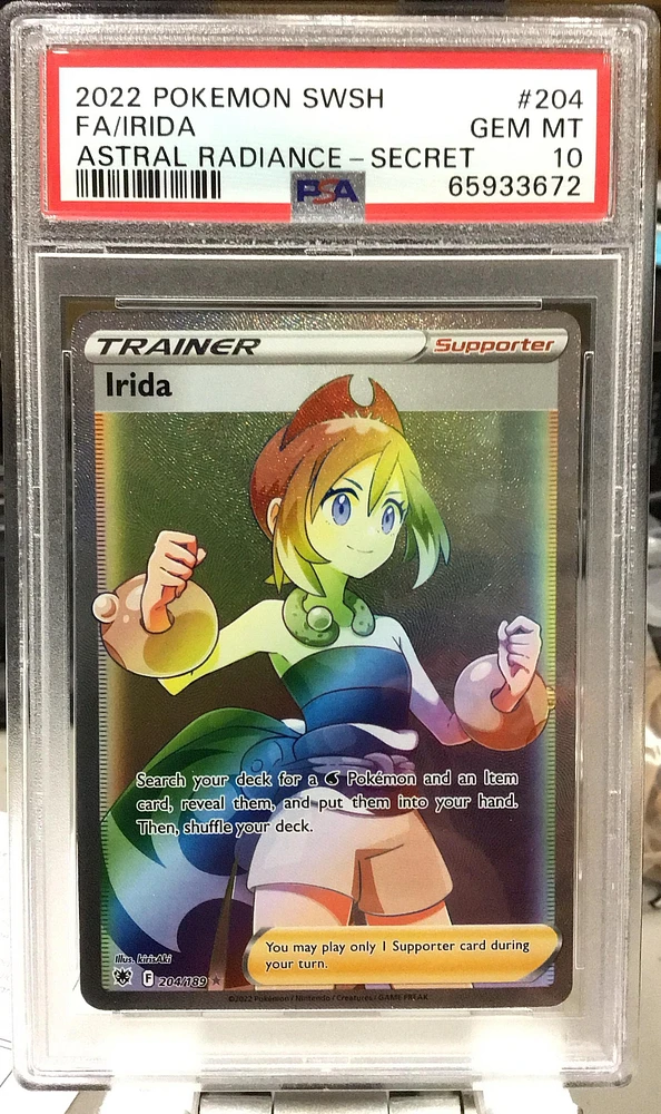 2022 Pokemon Sword & Shield Astral Radiance 204 Full Art/irida Secret PSA 10
