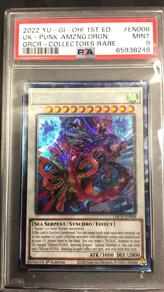 2022 Yu-gi-oh! The Grand Creators En008 Ukiyoe-p.u.n.k. Amazing Dragon 1st Edition-collector's Rare PSA 9