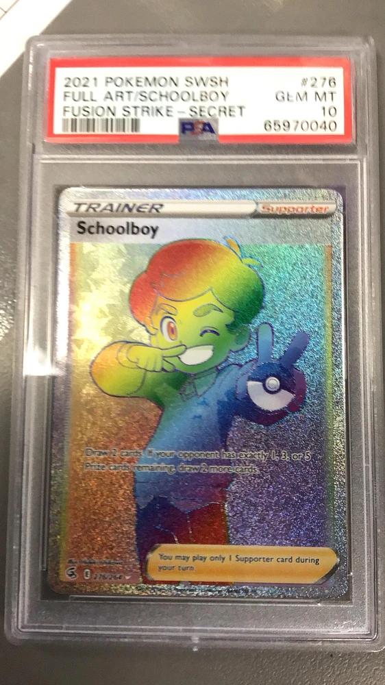 2021 Pokemon Sword & Shield Fusion Strike 276 Full Art/schoolboy Secret PSA