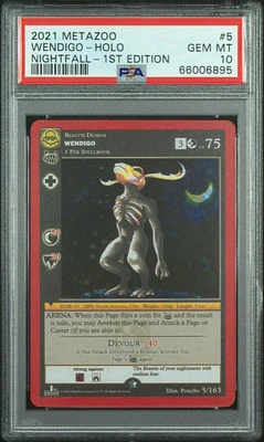 2021 Metazoo Nightfall 5 Wendigo-holo 1st Edition PSA 10