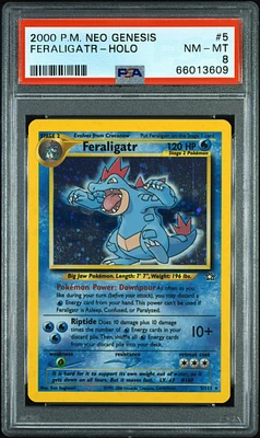 2000 Pokemon Neo Genesis 5 Feraligatr-holo PSA 8