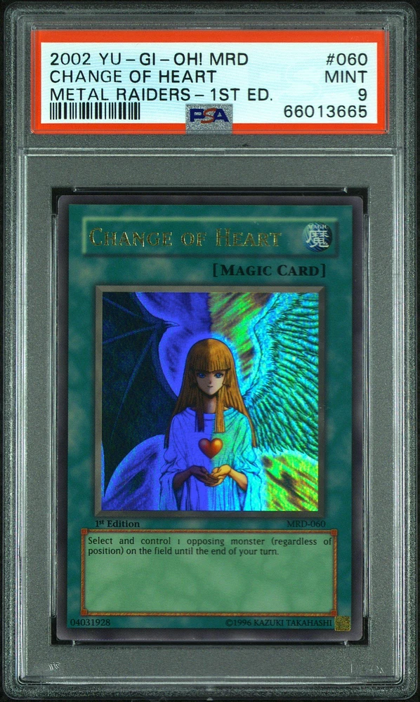 2002 Yu-gi-oh! Mrd-metal Raiders 060 Change Of Heart 1st Edition PSA 9