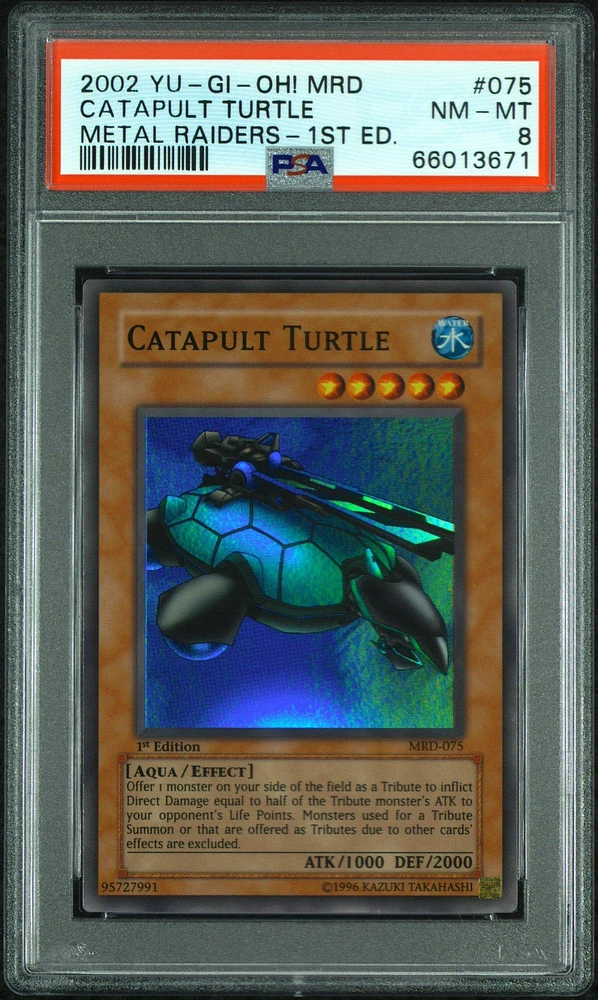 2002 Yu-gi-oh! Mrd-metal Raiders 075 Catapult Turtle 1st Edition PSA 8