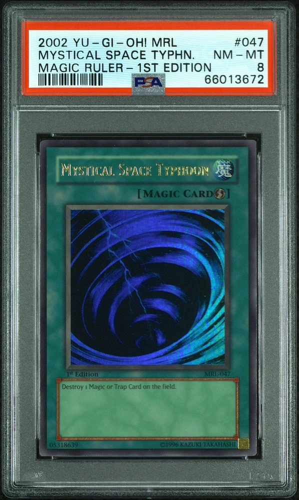 2002 Yu-gi-oh! Mrl-magic Ruler 047 Mystical Space Typhn. PSA 8