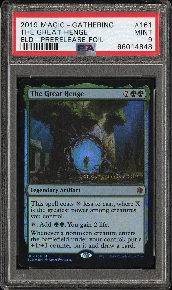 2019 Magic The Gathering Throne Of Eldraine 161 The Great Henge Prerelease Foil PSA 9