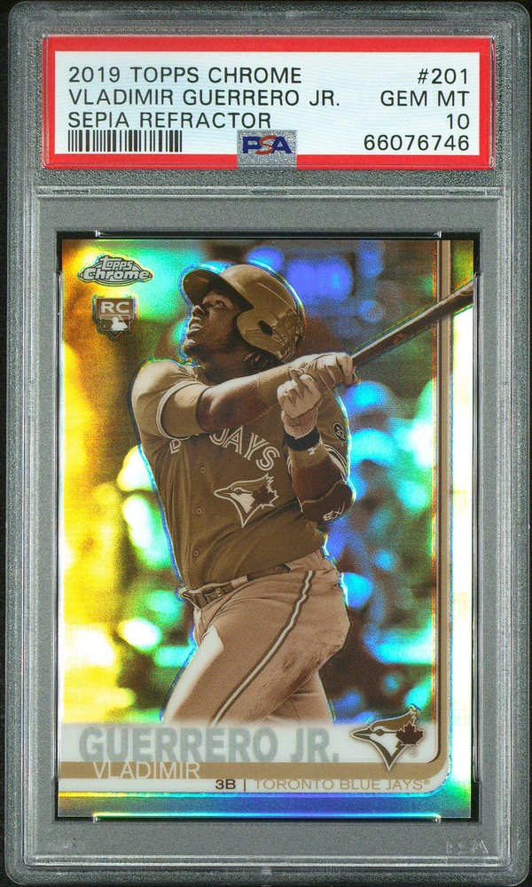 2019 Topps Chrome 201 Vladimir Guerrero Jr. Sepia Refractor PSA 10