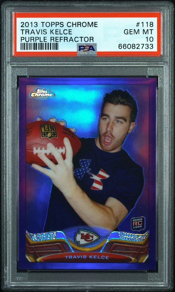 2013 Topps Chrome 118 Travis Kelce Purple Refractor PSA 10