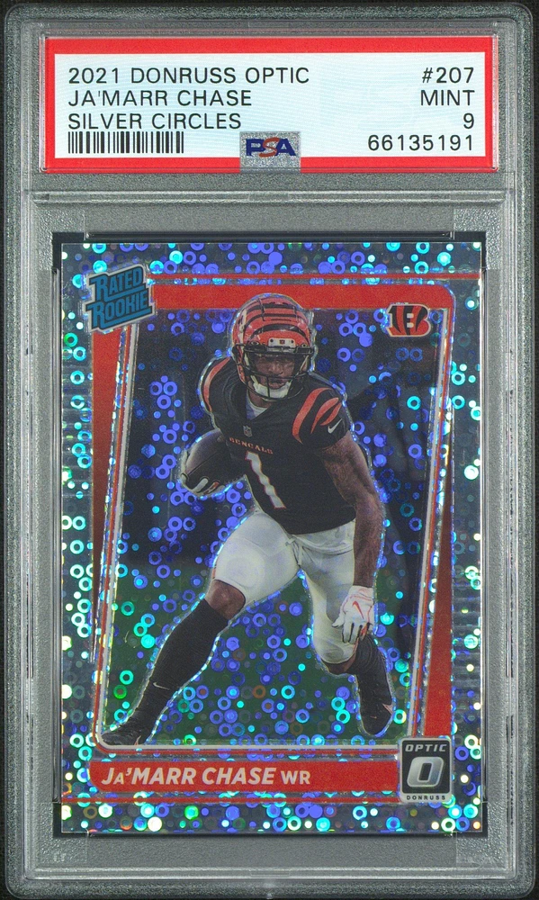 2021 Panini Donruss Optic 207 Ja'marr Chase Silver Circles PSA 9