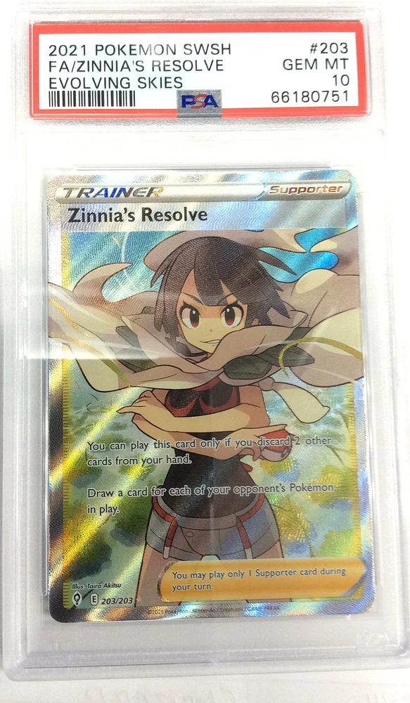 2021 Pokemon Sword & Shield Evolving Skies 203 Full Art/zinnia's Resolve PSA
