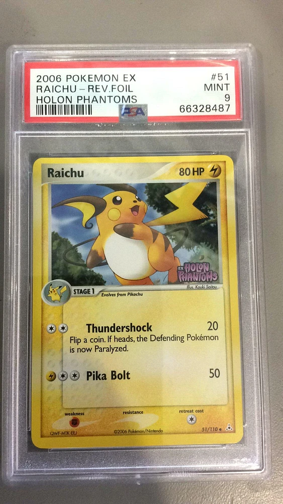 2006 Pokemon Ex Holon Phantoms 51 Raichu-reverse Foil PSA 9