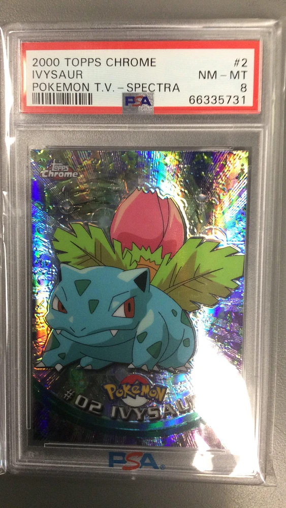 2000 Topps Chrome Pokemon T.v. 2 Ivysaur Spectra PSA 8