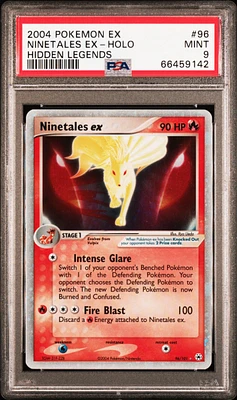 2004 Pokemon Ex Hidden Legends 96 Ninetales Ex PSA 9