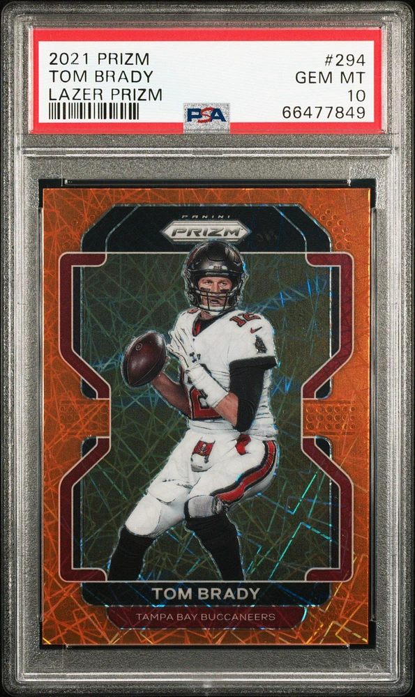 2021 Panini Prizm 294 Tom Brady Lazer Prizm PSA 10