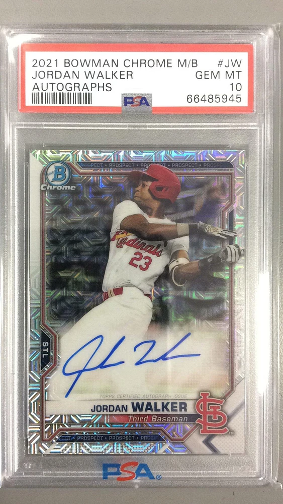 2021 Bowman Chrome Mega Box Autographs Jw Jordan Walker PSA 10