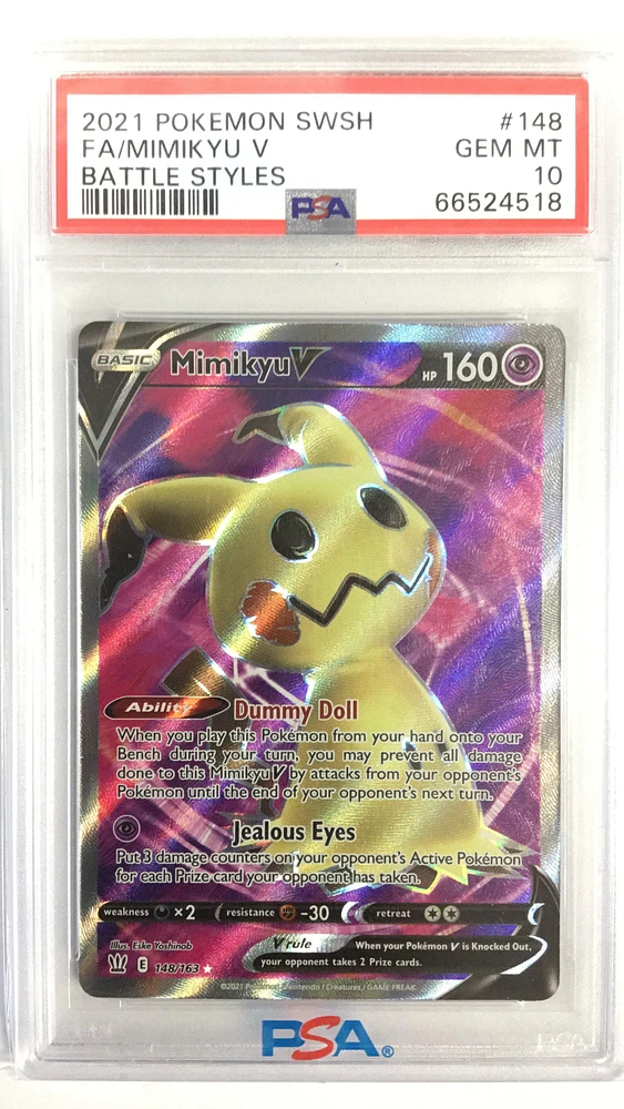 2021 Pokemon Sword & Shield Battle Styles 148 Fa/mimikyu V PSA 10