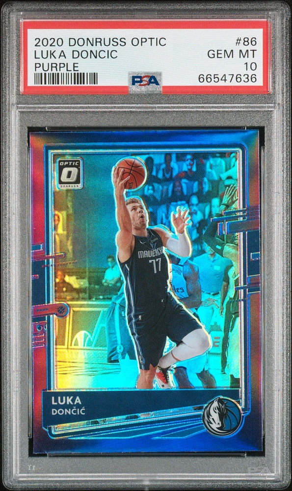 2020 Panini Donruss Optic 86 Luka Doncic Purple PSA 10