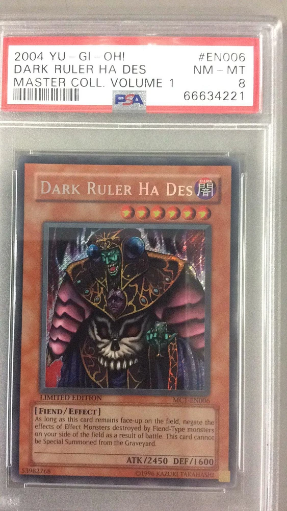 2004 Yu-gi-oh! Master Collection Volume 1 En006 Dark Ruler Ha Des PSA 8