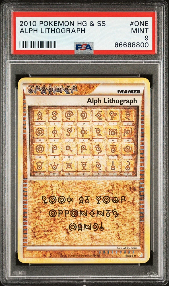 2010 Pokemon Heartgold & Soulsilver One Alph Lithograph PSA 9