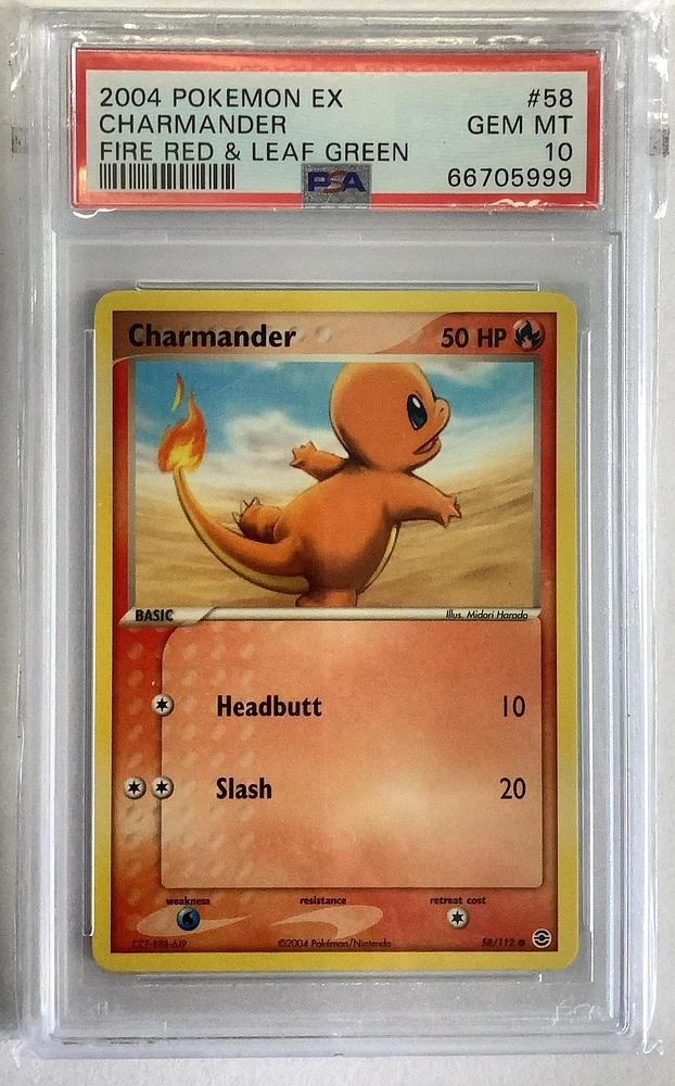 2004 Pokemon Ex Fire Red & Leaf Green 58 Charmander PSA 10