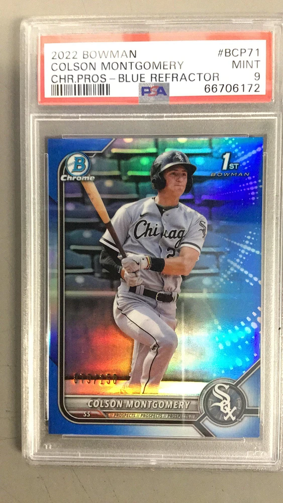2022 Bowman Chrome Prospects Bcp71 Colson Montgomery Blue Refractor PSA 9