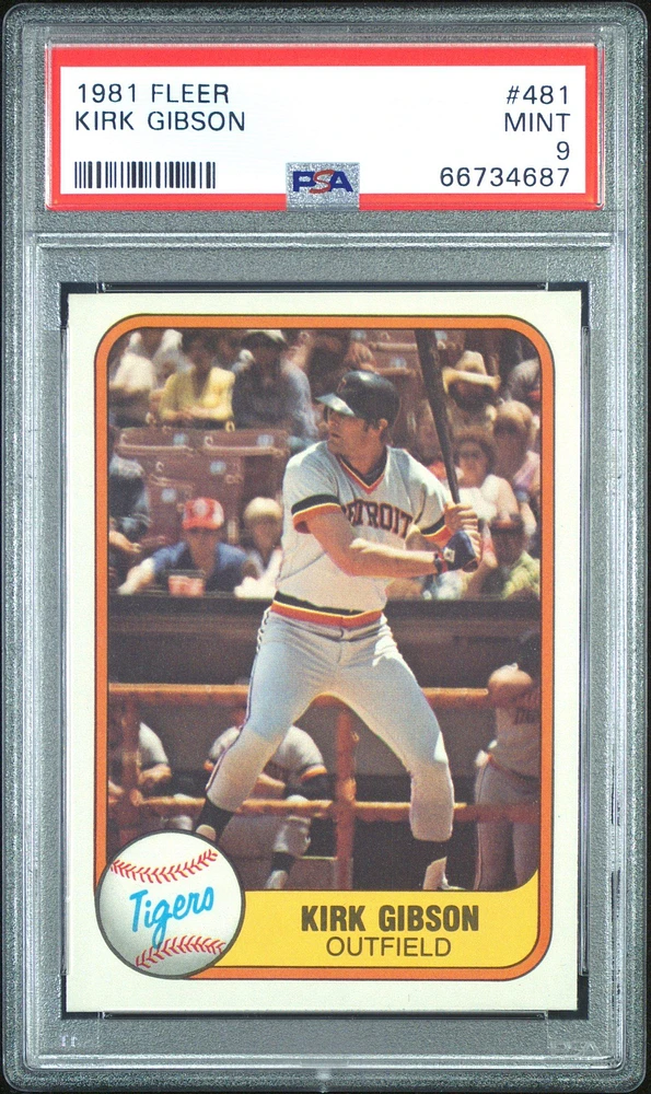 1981 Fleer 481 Kirk Gibson PSA 9
