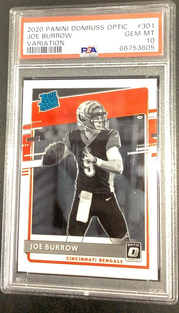 2020 Panini Donruss Optic 301 Joe Burrow Variation PSA 10
