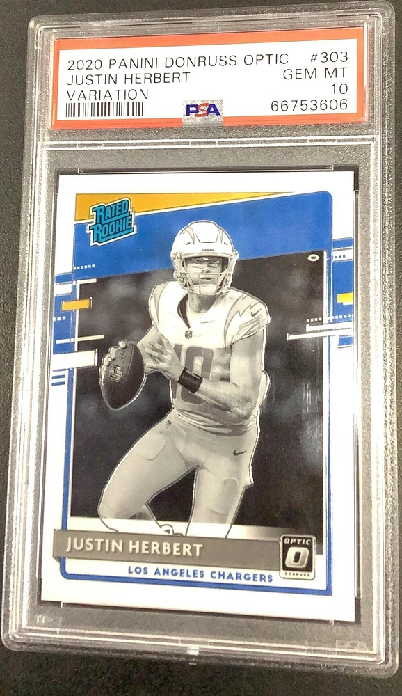 2020 Panini Donruss Optic 303 Justin Herbert Variation PSA 10
