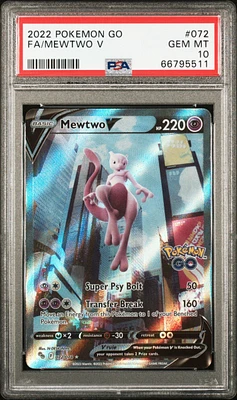 2022 Pokemon Go 072 Fa/mewtwo V PSA