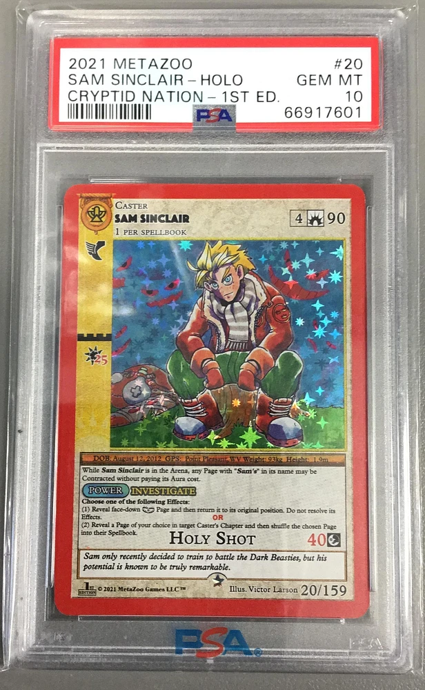2021 Metazoo Cryptid Nation 20 Sam Sinclair-holo 1st Edition PSA 10