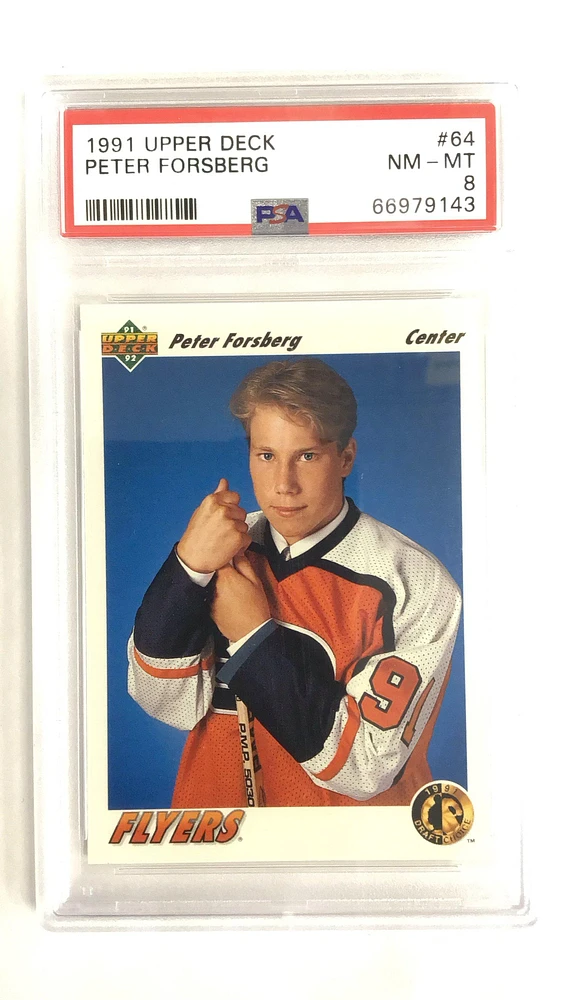 1991 Upper Deck 64 Peter Forsberg PSA 8