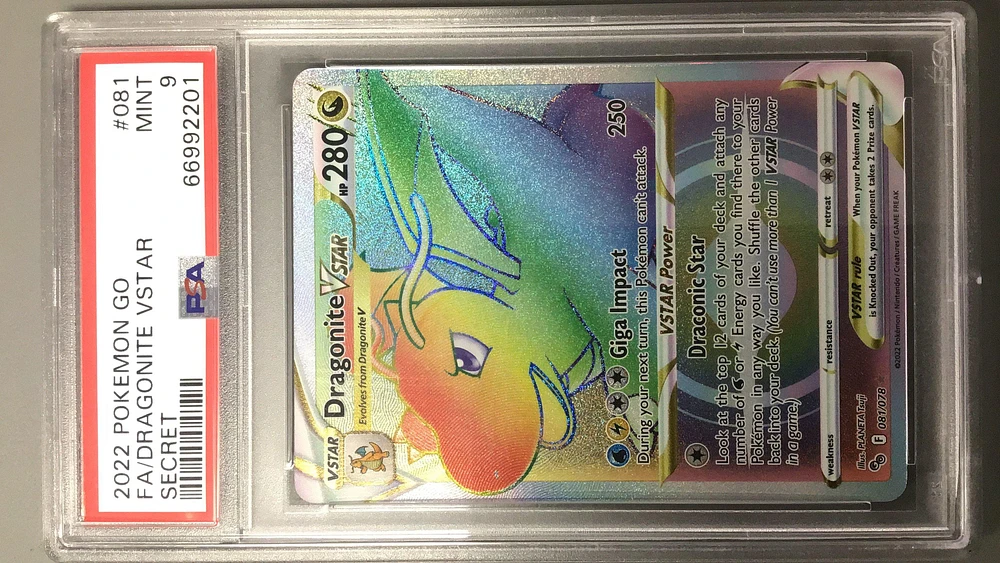 2022 Pokemon Go 081 Fa/dragonite Vstar PSA