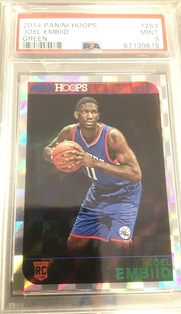 2014 Panini Hoops 263 Joel Embiid Green PSA 9