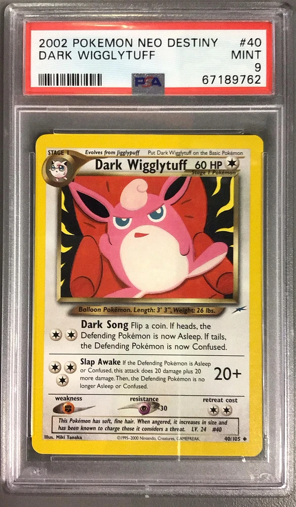 2002 Pokemon Neo Destiny 40 Dark Wigglytuff PSA 9