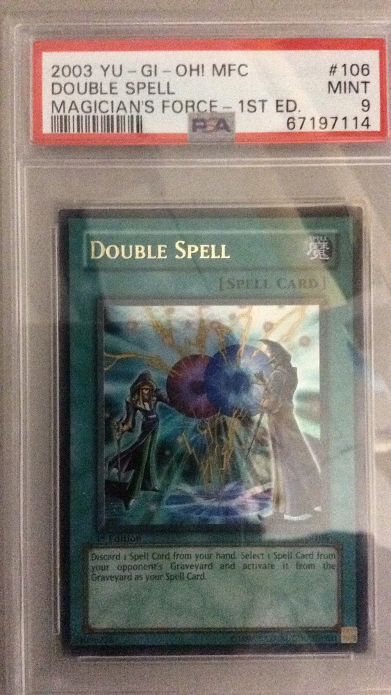 2003 Yu-gi-oh! Mfc-magician's Force 106 Double Spell 1st Edition PSA 9