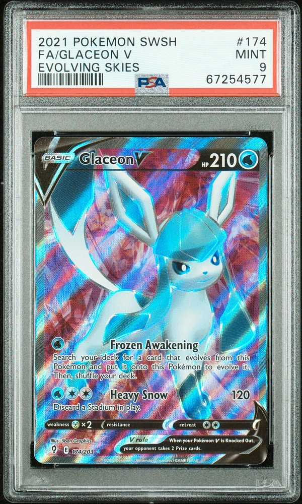 2021 Pokemon Sword & Shield Evolving Skies Fa/glaceon V PSA