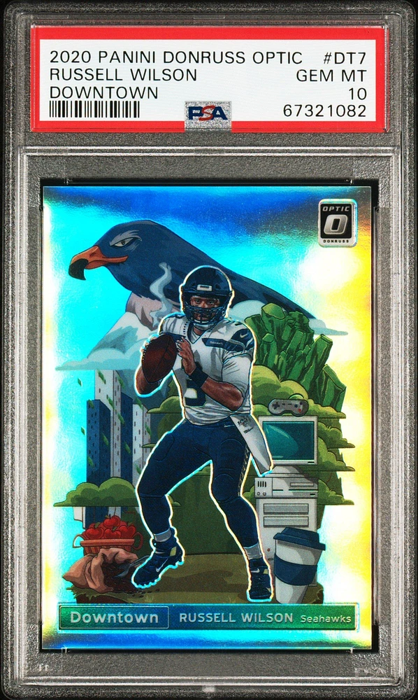 2020 Panini Donruss Optic Downtown Dt7 Russell Wilson PSA 10
