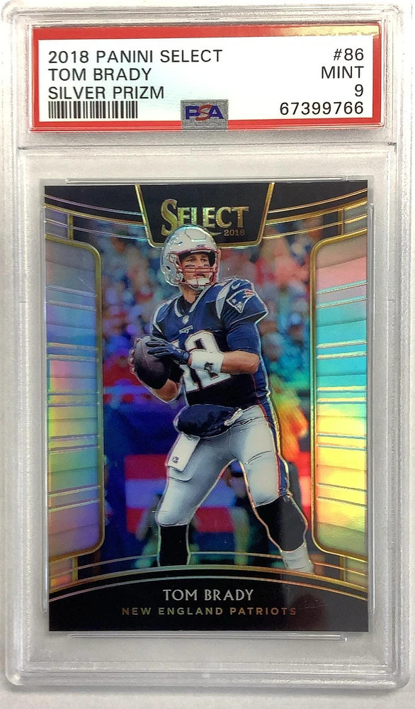 2018 Panini Select 86 Tom Brady Silver Prizm PSA 9